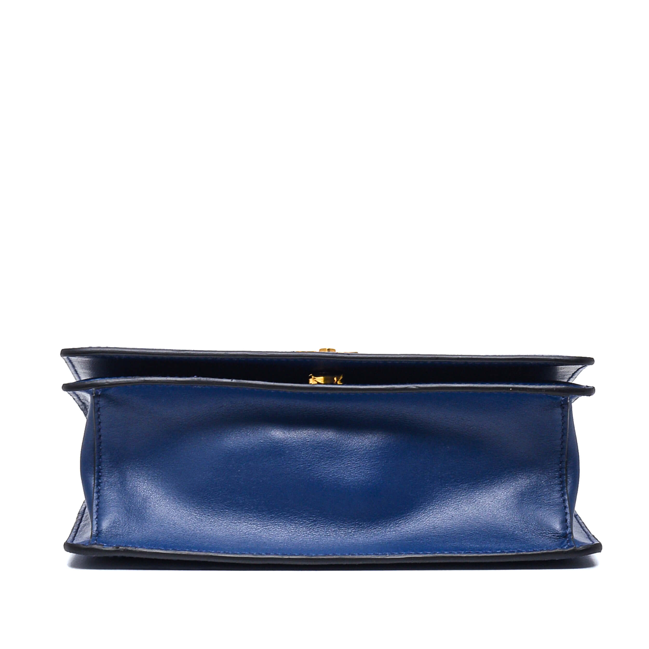Prada - Navy Blue Saffiano Leather Chain Flap Shoulder Bag
